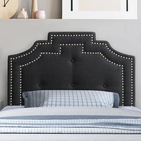 CorLiving Aspen Crown Silhouette Headboard with Button Tufting, Single/Twin