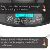 Baby Brezza Bottle + Breast Milk Warmer – Universal Warmer with Two Unique Settings to Safely Warm Breast Milk & Formula - Black & White