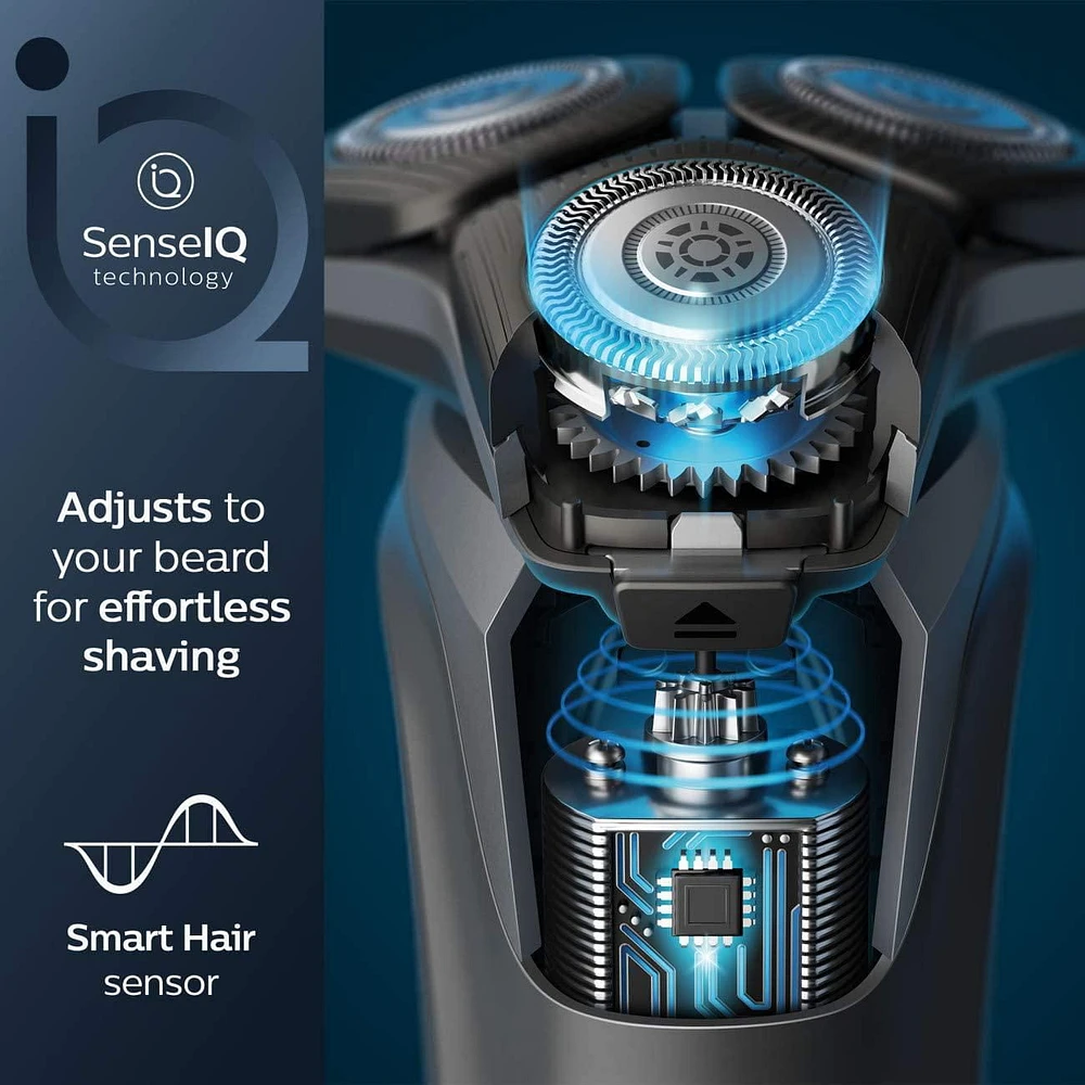 Philips Series 5000 Wet and Dry Shaver with Charging Stand, SkinIQ technology & SteelPrecision blades, S5588/25