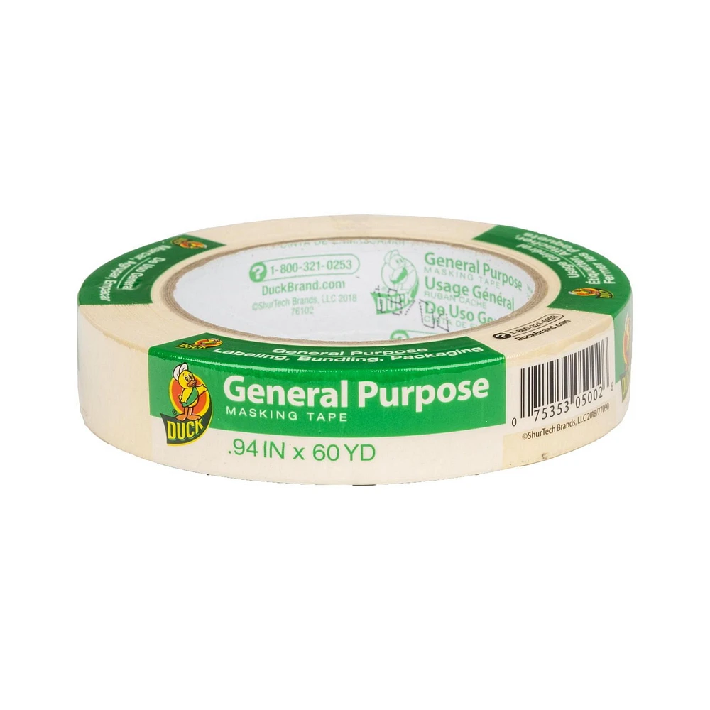 Duck® Brand General Purpose Masking Tape - Beige, .94 in. x 60 yd., Masking Tape