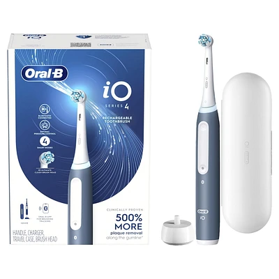 Oral-B iO Series 4 Electric Toothbrush with Brush Head, Rechargeable, Slate Blue, 1CT