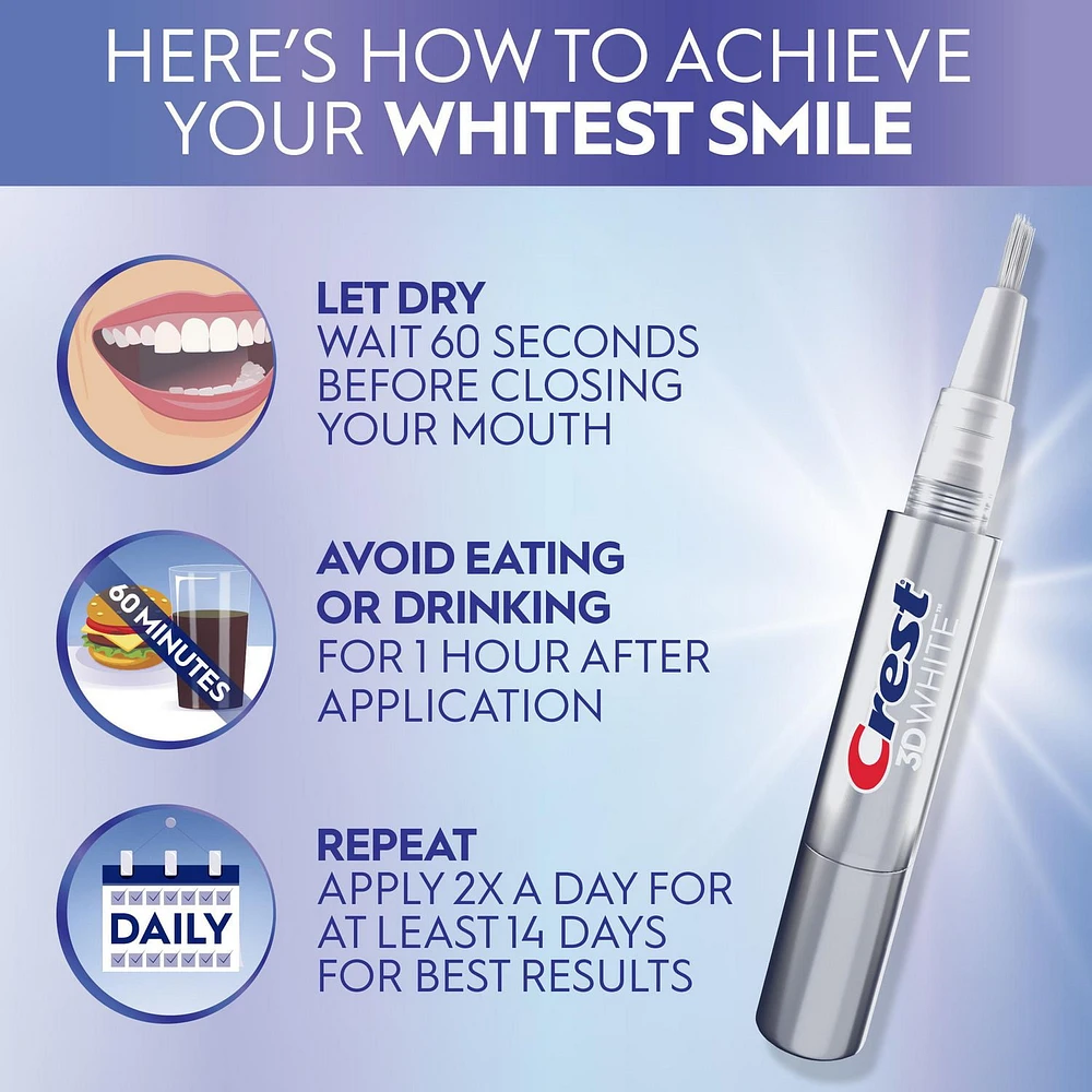 Crest 3DWhite Easy-To-Use Teeth Whitening Pen, 4ML