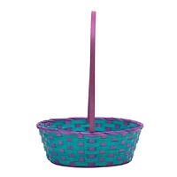 Way to Celebrate! Large Teal/Purple Bamboo Basket