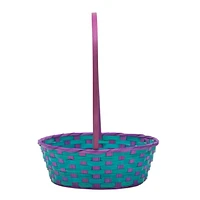 Way to Celebrate! Large Teal/Purple Bamboo Basket