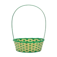 Way to Celebrate! Large Green/Lime Bamboo Basket