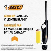 BIC EZ LOAD Lighter, Reloadable Multi Purpose Lighter, Great To Use as a Utility Lighter or Camp Lighter, Pack with 1 BIC EZ LOAD Long Lighter Shell and 1 BIC Maxi Pocket Lighter (Colours May Vary)