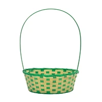 Way to Celebrate! Large Green/Lime Bamboo Basket