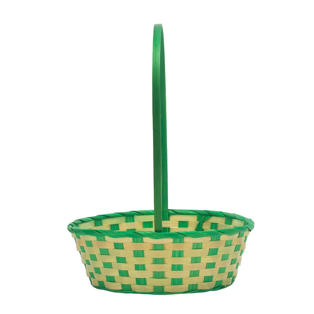 Way to Celebrate! Large Green/Lime Bamboo Basket