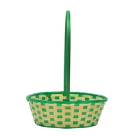 Way to Celebrate! Large Green/Lime Bamboo Basket