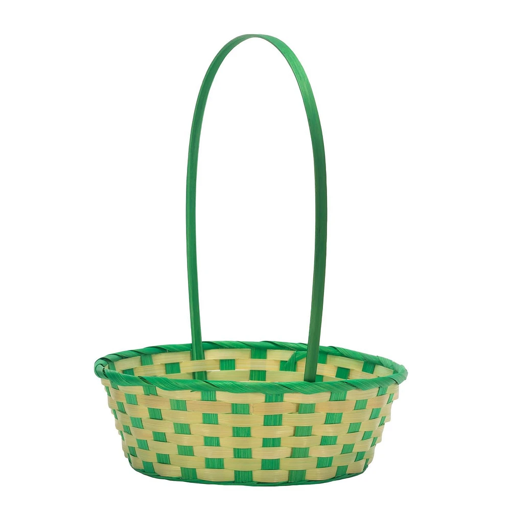 Way to Celebrate! Large Green/Lime Bamboo Basket