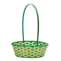 Way to Celebrate! Large Green/Lime Bamboo Basket