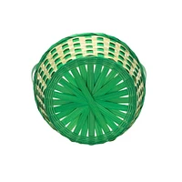 Way to Celebrate! Large Green/Lime Bamboo Basket