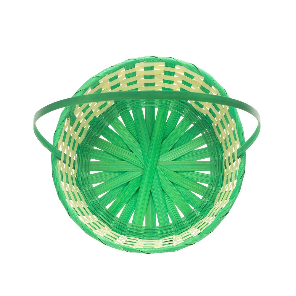 Way to Celebrate! Large Green/Lime Bamboo Basket