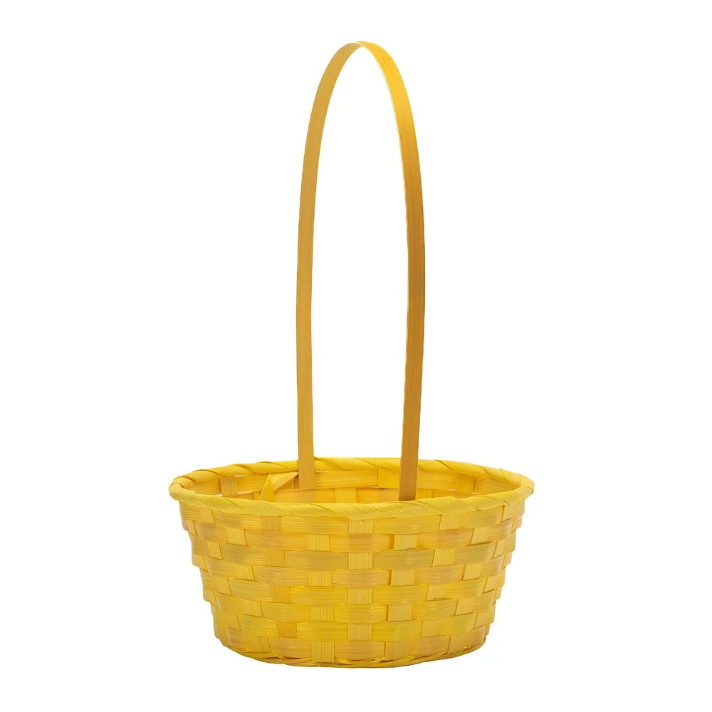 Way to Celebrate! Small Yellow Bamboo Basket