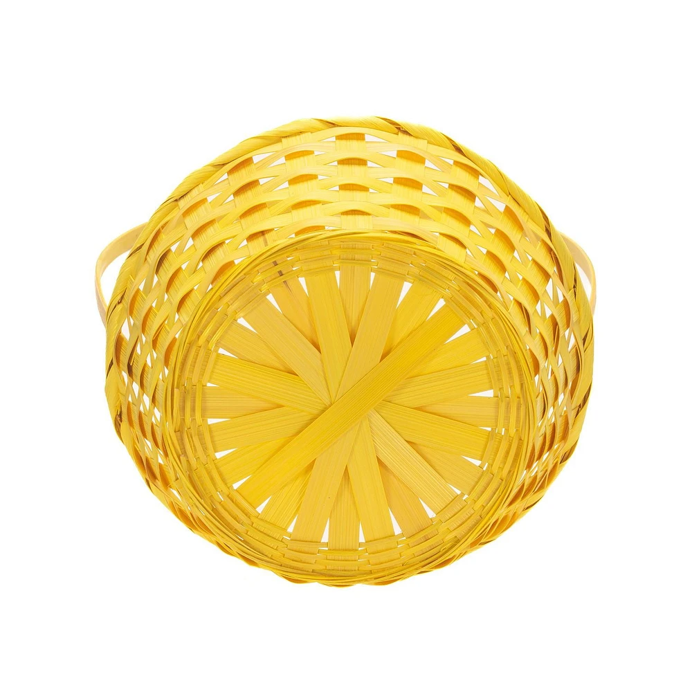 Way to Celebrate! Small Yellow Bamboo Basket