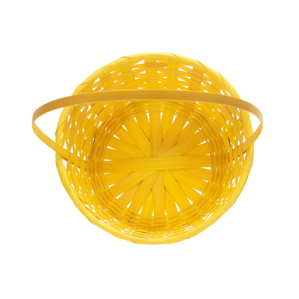 Way to Celebrate! Small Yellow Bamboo Basket