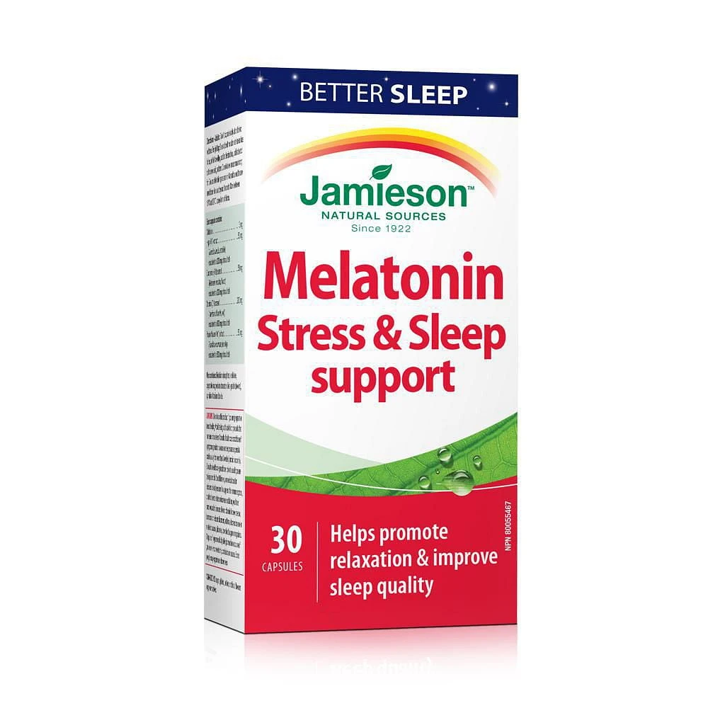 Jamieson Melatonin Stress and Sleep Support Capsules, 30 capsules