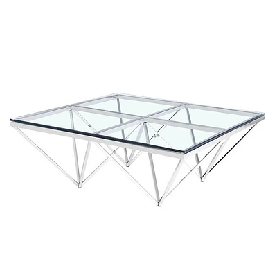 Home Gear Geometric Silver Coffee Table