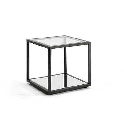 Home Gear End table Black Base Mirror shelf