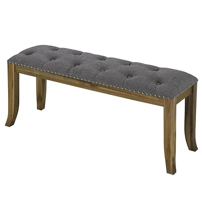 Banc Home Gear avec garniture Nailheads et pattes en bois