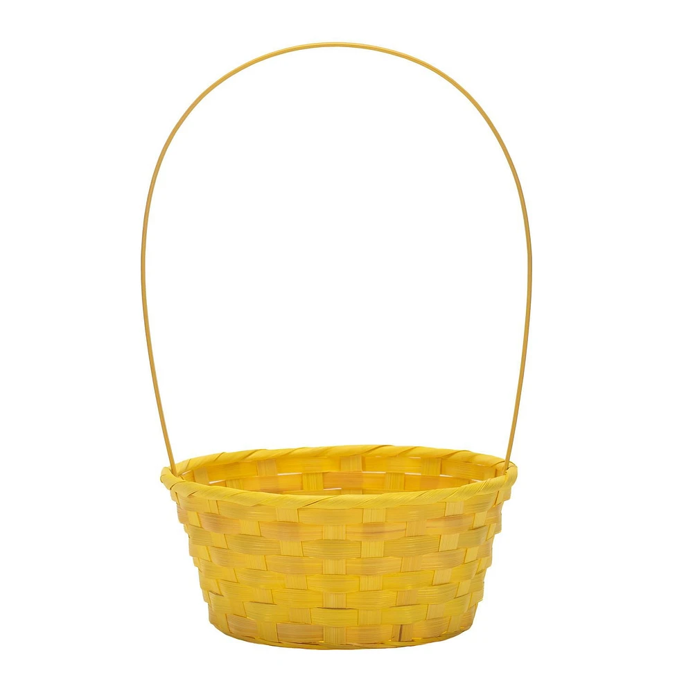 Way to Celebrate! Small Yellow Bamboo Basket