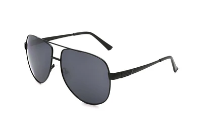 George Mens Black Metal Aviator Sunglasses