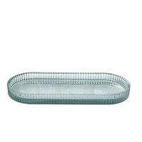 hometrends Rib Glass Tray Gold, Glass Tray