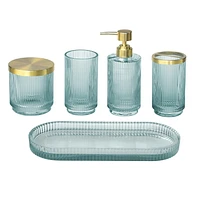 hometrends Rib Glass Tray Gold, Glass Tray