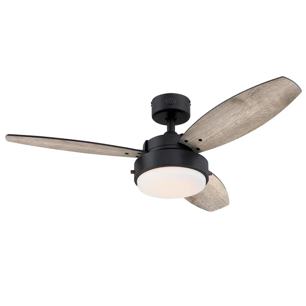 Westinghouse Alloy 42" Indoor Ceiling Fan with LED Light Fixture - Matte Black