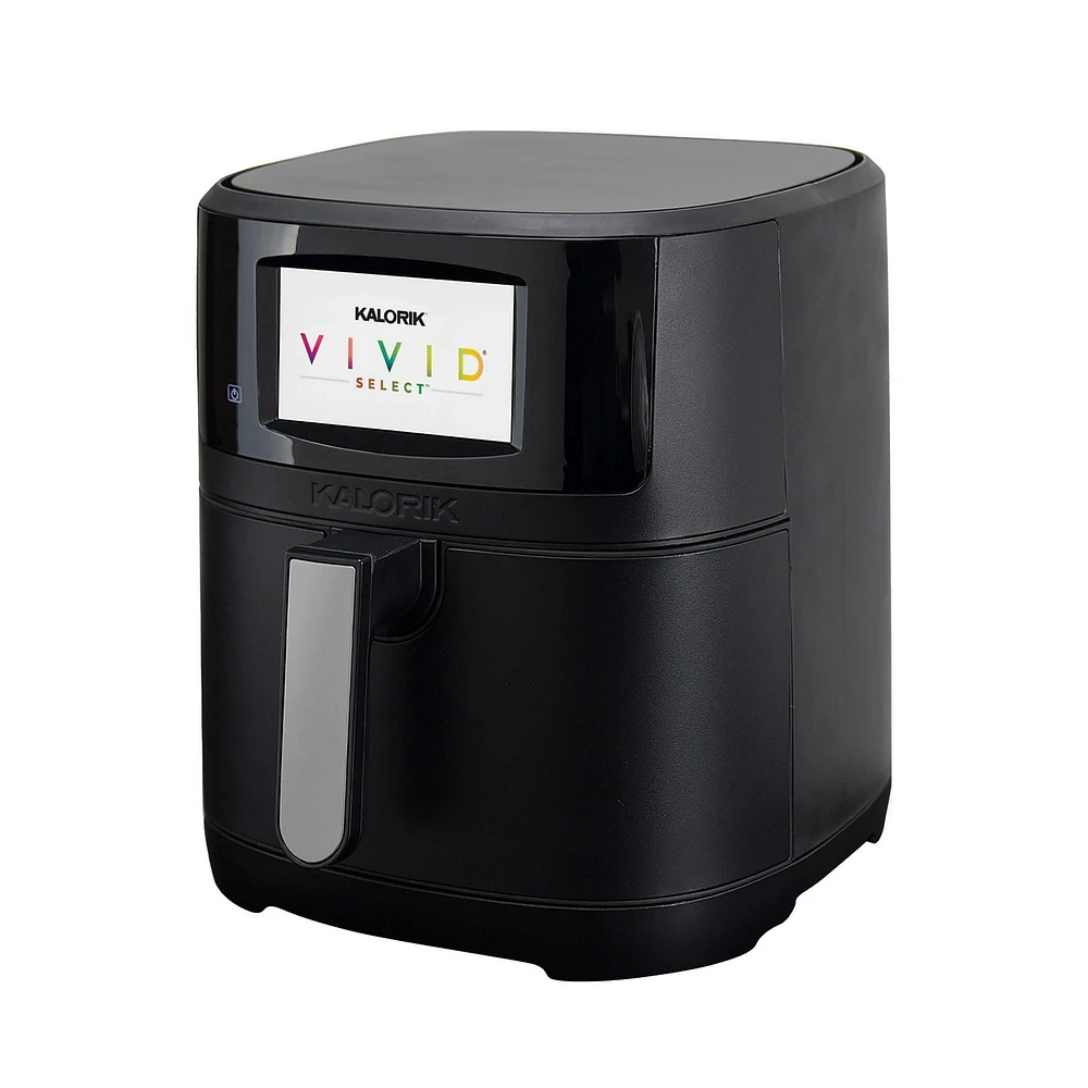Friteuse à air Kalorik® VIVID SELECT 5 pintes avec écran couleur, en noir (AFK5QTFT1B43)