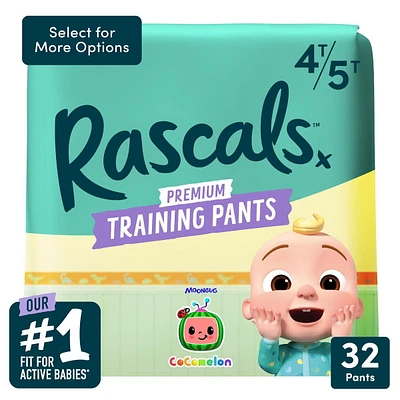 Les Culottes d'Entraînement Premium CoComelon de Rascals Unisexe, Tailles 3T-5T, 32-36 pièces (Sélectionner pour plus d'options)