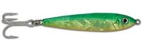 GOT-CHA JF2-GCO Jigfish Lure, 3-1/2", 2oz, 1/0 Treble Hook, Green/Chartreuse/Orange, Jigfish Lure, Green/Chartreuse