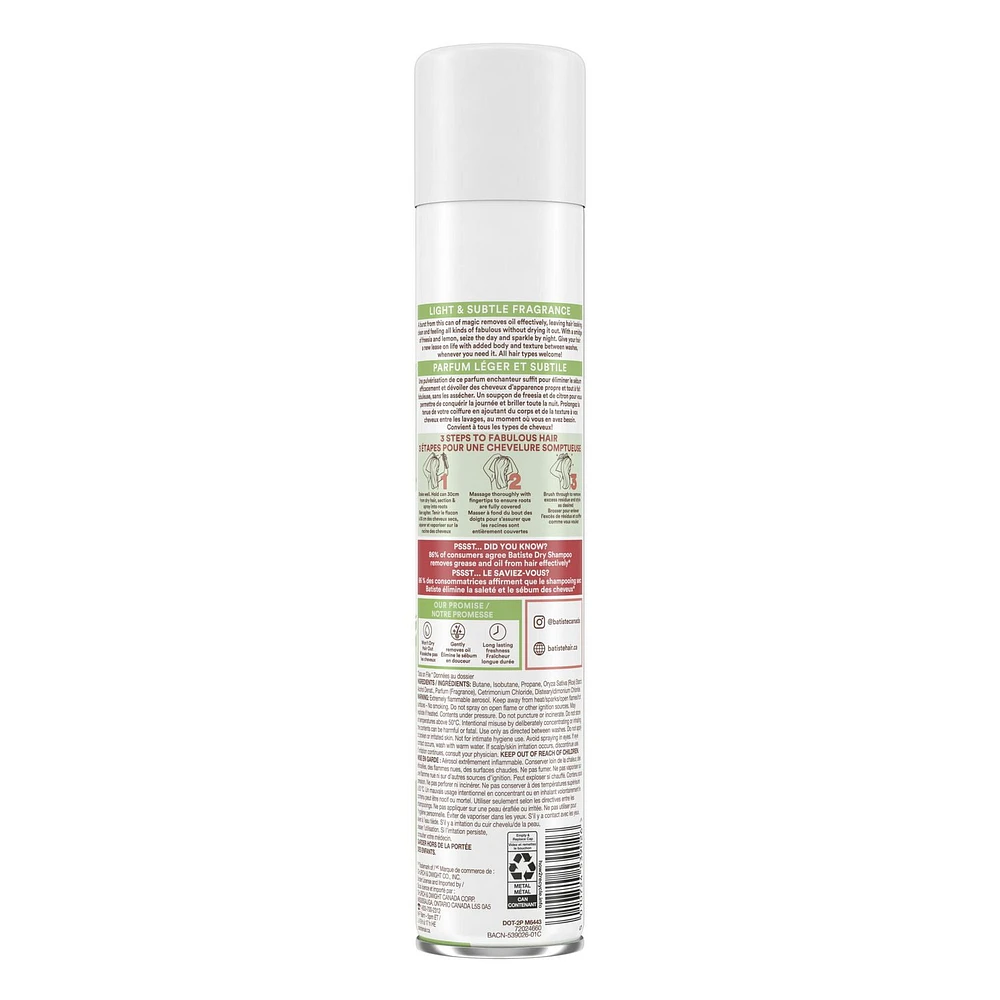 Batiste au Naturel, Shampooing sec 350ml Pas de lavage? Pas de problème