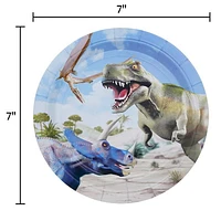 T-Rex 7" paper plates, T-rex paper plastes