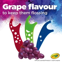 GUM®  Crayola™ Kids’ Flossers, Fluoride Coated, Grape Flavour, Ages 3+, 75 Count