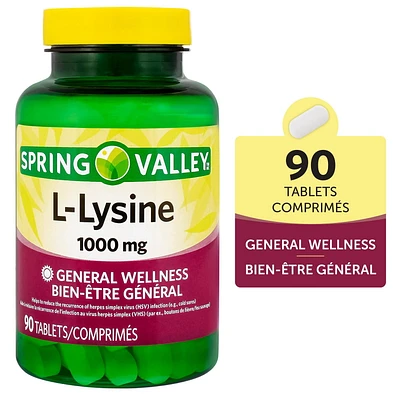 Spring Valley L-Lysine, 1000 mg, 90 Tablets