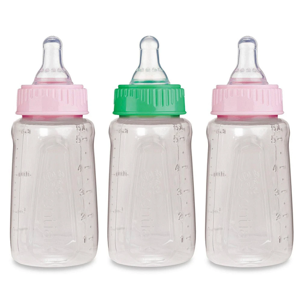 First Essentials by NUK Biberons transparents avec tétines en silicone 5 oz, débit lent, paquet de 3