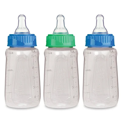 First Essentials by NUK Biberons transparents avec tétines en silicone 5 oz, débit lent, paquet de 3