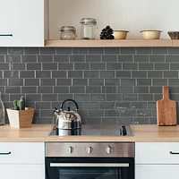 SMART TILES PEEL & STICK BACKSPLASH - METRO GRIGIO - 4 Pieces 11.56 x 8.38