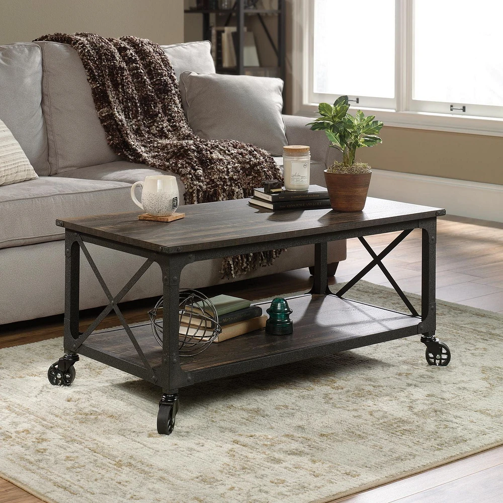 Sauder® Steel River Coffee Table, Carbon Oak®, 423914