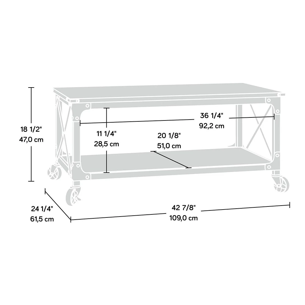 Sauder® Steel River Coffee Table, Carbon Oak®, 423914