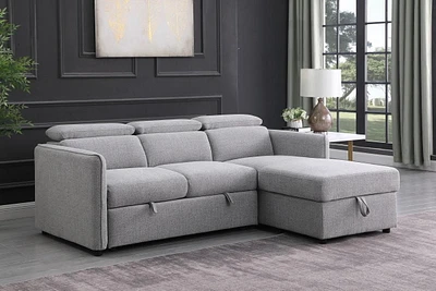 Dianara RHF Sectional Sleeper Bed, Grey