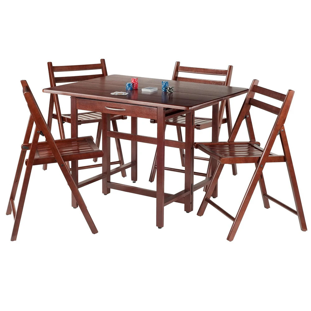 Taylor 5PC drop leaf table & folding chairs