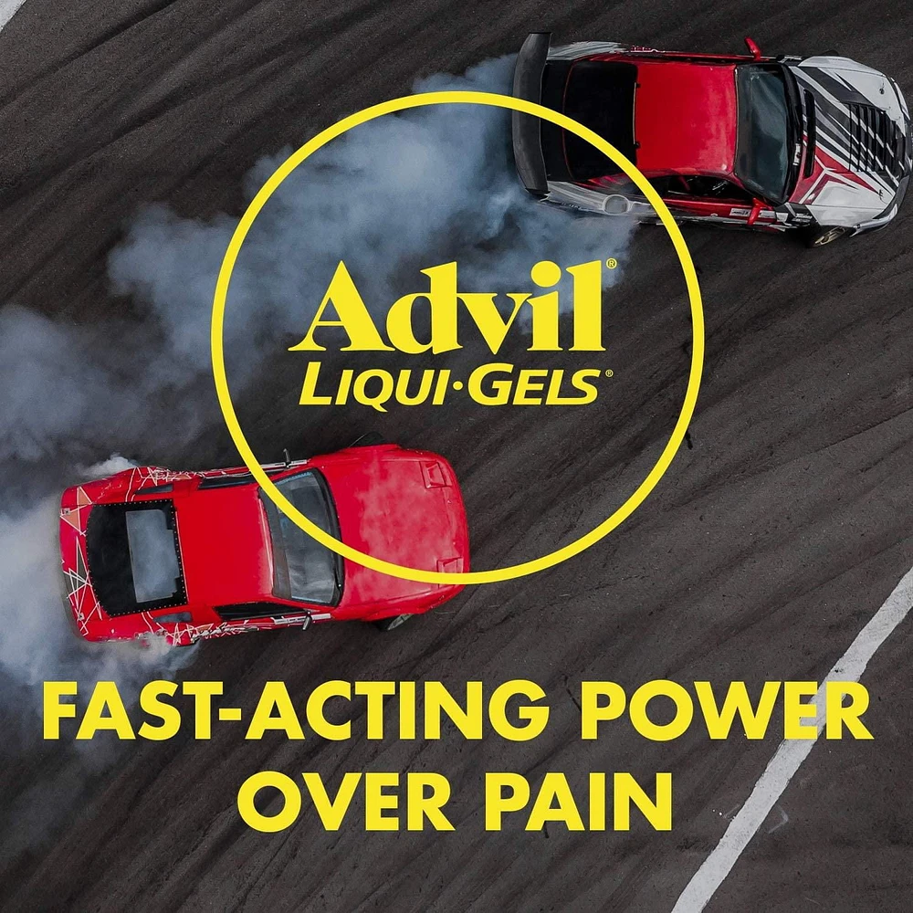 Advil Liqui Gels 72's, 200 mg solubilized ibuprofen (free acid and potassium salt)Pain reliever/Fever reducer