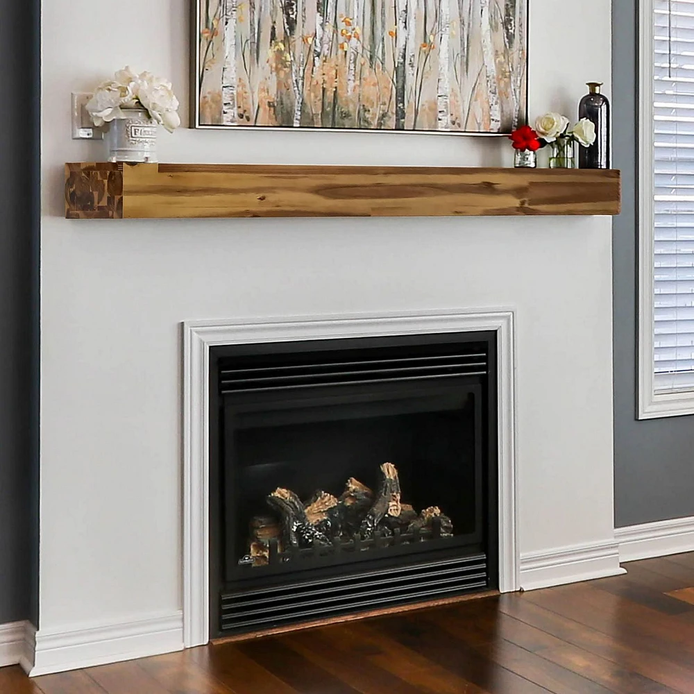 Acacia Wood Mantel Gloss Finish