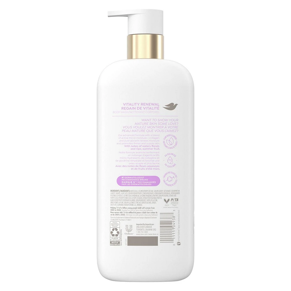 Dove Vitality Renewal Body Wash, 547 ml