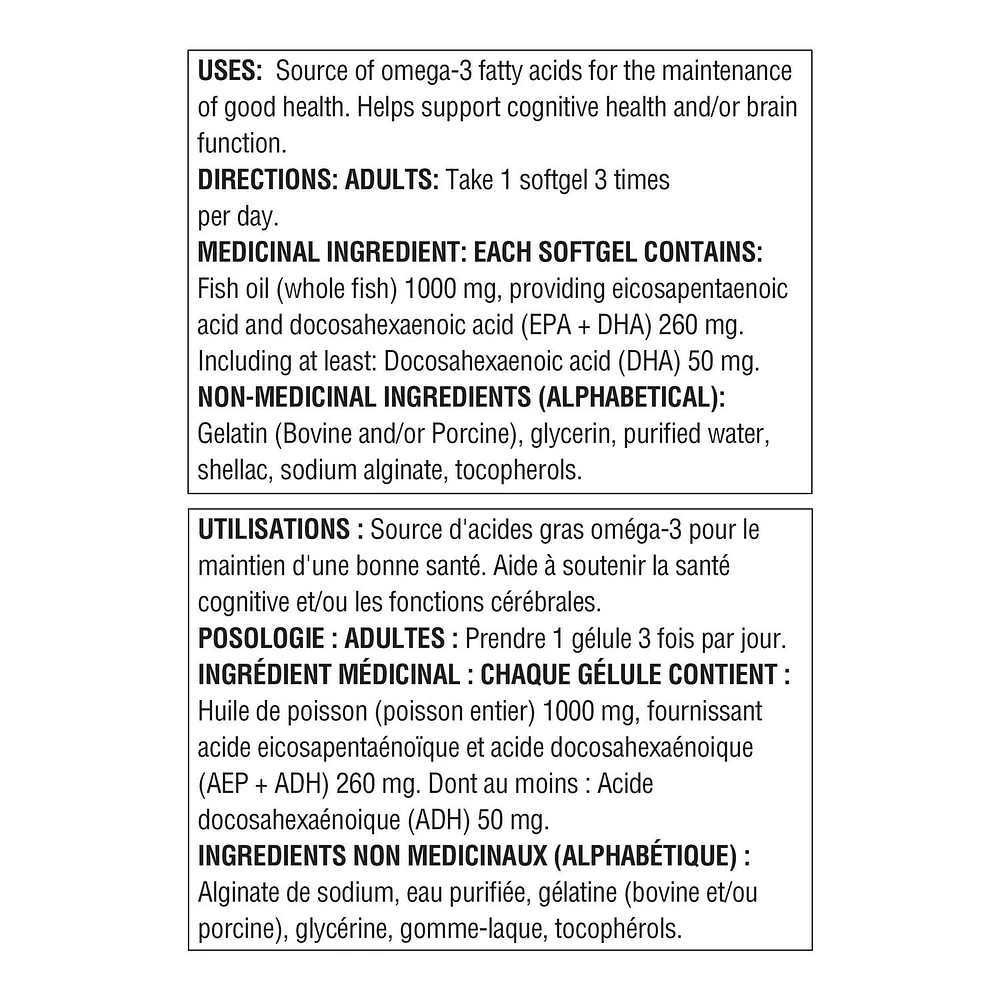 Spring Valley Omega-3 Fish Oil, 1000 mg, 200 Coated Softgels