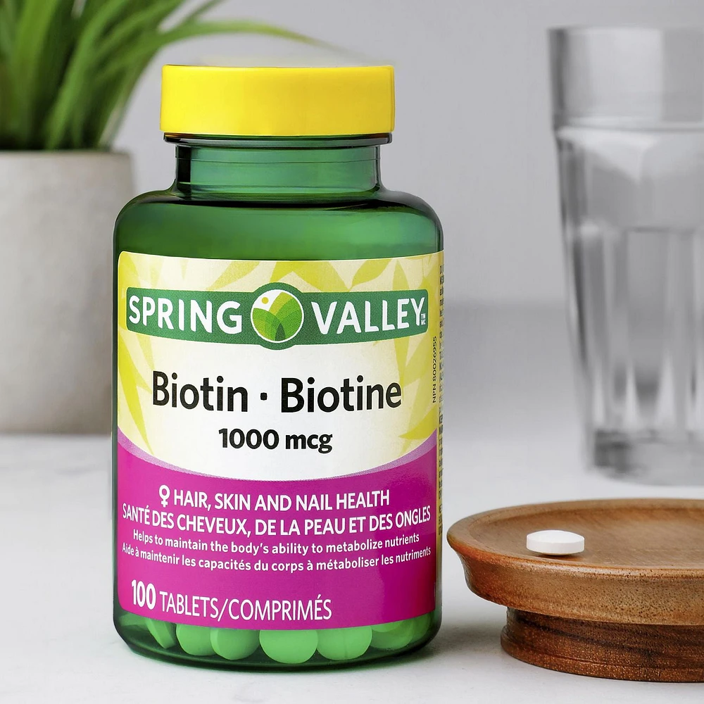 Spring Valley Biotin, 1000 mcg, 100 Tablets