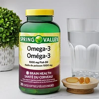 Spring Valley Omega-3 Fish Oil, 1000 mg, 200 Coated Softgels