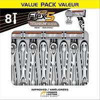 BIC Flex 5 Disposable Men's Razor, 5-Blade, 8-Count, Value Pack of Men's Razors, For an Ultra-Close Shave and Better Control, 8 Count, 8 Count